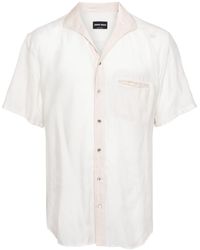 Giorgio Armani - Camisa con botones y solapa de esmoquin - Lyst