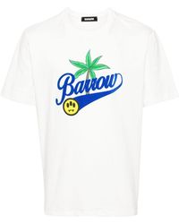 Barrow - Palm-tree Printed Cotton T-shirt - Lyst