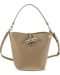Longchamp - Le Roseau Leather Bucket Bag - Lyst