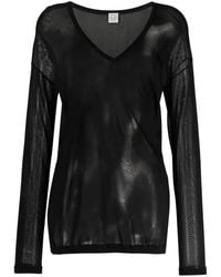 TOTEME - Top Con Scollo A V - Lyst