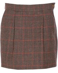 Chloé - Plaid-Pattern Mini Skirt - Lyst