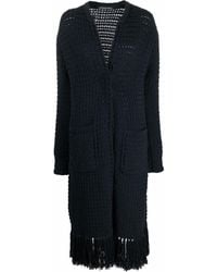 Antonino Valenti - Chunky-knit Frayed-edge Cardi-coat - Lyst