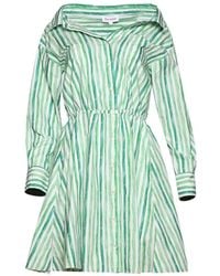 Rosie Assoulin - Stripe-Pattern Off-Shoulder Dress - Lyst