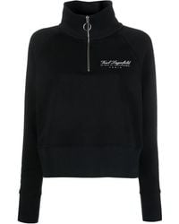 Karl Lagerfeld - Logo-Print Half-Zip Sweatshirt - Lyst
