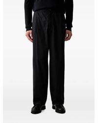 Emporio Armani - Regular-Fit Cotton-Poplin Trousers With Elasticated Waist - Lyst