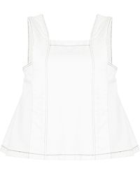 we11done - Cotton Sleeveless Cropped Top - Lyst
