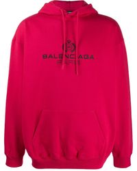 Balenciaga Oversized Logo Hoodie - Red