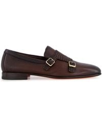 Santoni - Carlos Leather Monk Shoes - Lyst