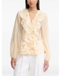 Twinset - Ruffled Long-Sleeve Blouse - Lyst