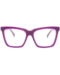 Max Mara Eyewear - Logo-Engraved Square-Frame Glasses - Lyst