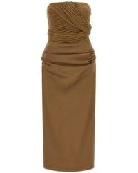Magda Butrym - Draped Strapless Midi Dress - Lyst