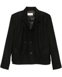Litkovskaya - Double-Breasted Layered-Detail Coat - Lyst