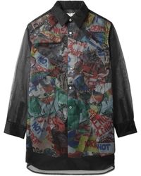 Comme des Garçons - Sheer-Panel Printed Shirt - Lyst