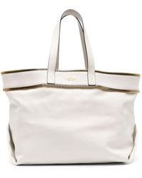 Moschino - Exposed-zip Detail Leather Tote Bag - Lyst