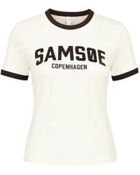 Samsøe & Samsøe - Sabond Ss 15318 Logo-Print Ringer T-Shirt - Lyst