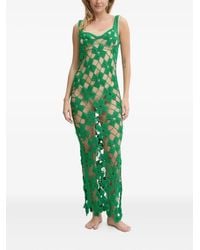 Paramidonna - Gehaakte Midi-Strandjurk Met Bloemenprint - Lyst