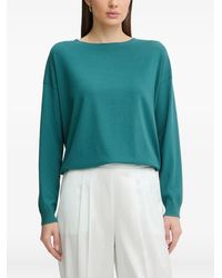 Sisley - Boat-Neck Drop-Shoulder Sweater - Lyst