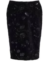 Elie Saab - Embroidered-Details Pencil Midi Skirt - Lyst