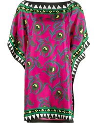 La DoubleJ - Floral Print Silk Mini Dress - Lyst