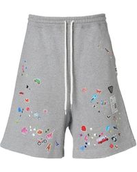 Maison Mihara Yasuhiro - Kids-Sticker Printed Sweat Shorts - Lyst