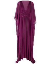 Alberta Ferretti - Abito Creponne Gathered-Waist Draped Dress - Lyst