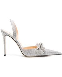 Mach & Mach - Decollete slingbacks argento Double Bow glitterate - Lyst