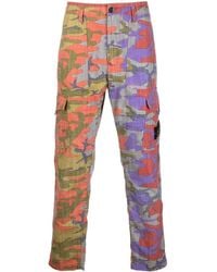 Stone Island - Camouflage Print Straight-leg Trousers - Lyst