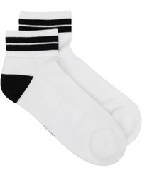 ZEGNA - Stripe-Trim Ankle Socks - Lyst