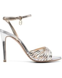 Twinset - Metallic-Effect Calf-Leather Sandals - Lyst