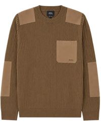 A.P.C. - Gerippter Pullover Mit Einsätzen - Lyst