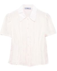 Prada - Garment-Dyed Washed Silk Shirt - Lyst