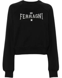 Chiara Ferragni - Embroidered-Logo Cotton Sweatshirt - Lyst