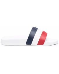 Moncler - Striped Sliders - Lyst