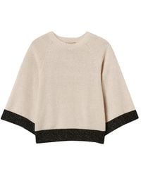 Twinset - Cropped Wool And Cashmere Jumper With Lurex - Lyst
