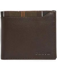 Barbour - Tartan-Trim Leather Wallet - Lyst