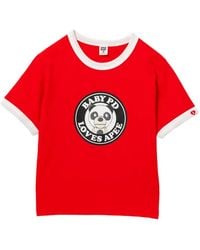 AAPE BY A BATHING AP - Contrast-Trim Graphic T-Shirt - Lyst