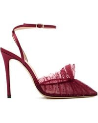 Andrea Wazen - 105Mm Franca Sparkle Embellished Ruffled Pumps - Lyst