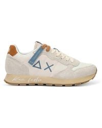 Sun 68 - Tom Panelled Suede-Trim Sneakers - Lyst