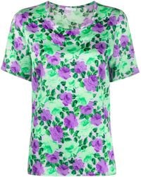 P.A.R.O.S.H. - Floral-Print T-Shirt - Lyst