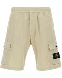 Stone Island - Logo Badge Bermuda Shorts - Lyst