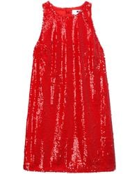 MSGM - Robe Courte À Sequins - Lyst