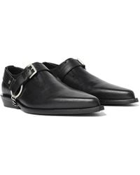 Ann Demeulemeester - Pointy Buckle-Detail Leather Monk Shoes - Lyst