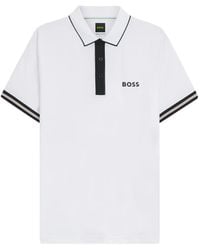 BOSS - Contrast-Trim Polo Shirt - Lyst