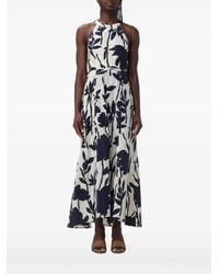 Brunello Cucinelli - Floral-Print Halterneck Midi Dress - Lyst