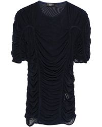 Mugler - Mesh Top Met Korte Mouwen - Lyst