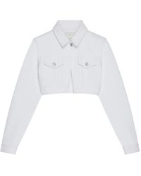 Givenchy - Cropped Denim Jack Met 4G-Detail - Lyst