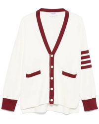 Thom Browne - 4-Bar Stripe Cotton Cardigan - Lyst