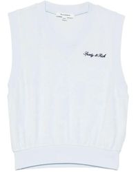 Sporty & Rich - Filippa Logo-Embroidered V-Neck Vest - Lyst