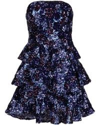 Marchesa - Bouquets Sequinned Minidress - Lyst