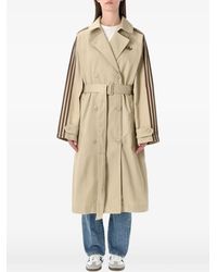 adidas - Stripe Belted Coat - Lyst